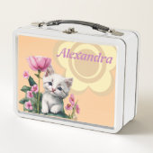 Leuke kitten metalen lunchbox (Voorkant)