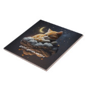 Leuke kitten Slaapplaatsen op Cloud Tegeltje (Zijkant)