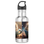 Leuke Kitten Sparkle Kinder School gepersonaliseer Waterfles (Voorkant)