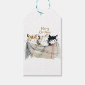 Leuke kittens kerst cadeaulabel (Voorkant)