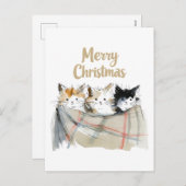 Leuke kittens kerst feestdagenkaart (Voorkant / Achterkant)