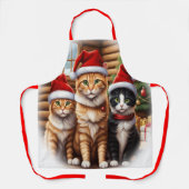Leuke kittens kerst schort (Voorkant)
