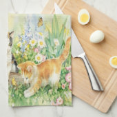 Leuke kittens keukenhanddoek (Quarter Fold)