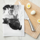 Leuke kittens Tea Party keukenhanddoek (Quarter Fold)