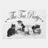 Leuke kittens Tea Party keukenhanddoek (Horizontaal)