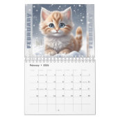 Leuke kittens Waterverf Seizoensgebonden Kat Lover Kalender (Feb 2026)