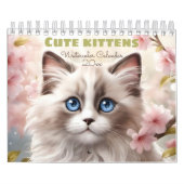 Leuke kittens Waterverf Seizoensgebonden Kat Lover Kalender (Hoes)