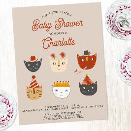 Leuke Kitty Cat Gepersonaliseerde Baby shower Uitn Briefkaart