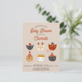 Leuke Kitty Cat Gepersonaliseerde Baby shower Uitn Briefkaart (Staand voorkant)
