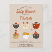 Leuke Kitty Cat Gepersonaliseerde Baby shower Uitn Briefkaart (Voorkant)