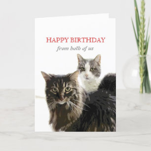 Leuke kitty cat Verjaardag Kaart van ons beiden