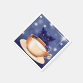 Leuke kitty kat blauwe servetten (Hoek)