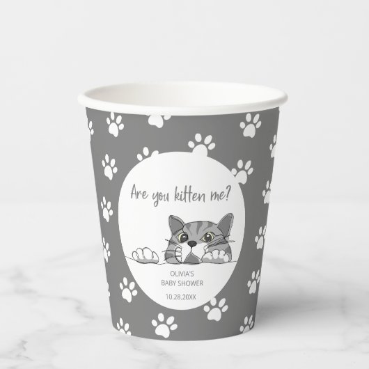 Leuke kitty kat Geslacht Neutraal Baby shower Papieren Bekers (Voorkant)