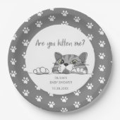 Leuke kitty kat Geslacht Neutraal Baby shower Papieren Bordje (Voorkant)