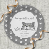 Leuke kitty kat Geslacht Neutraal Baby shower Papieren Bordje