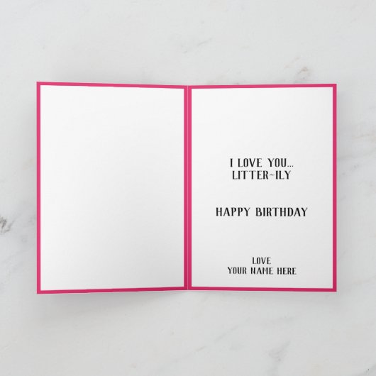 Leuke kitty kat kitten pun zusje gelukkig verjaard bedankkaart (Binnen)