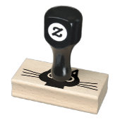 Leuke kitty kat met grote ogen en lange snorharen rubberstempel (Stempel)
