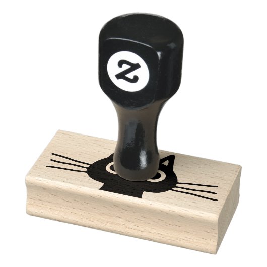 Leuke kitty kat met grote ogen en lange snorharen rubberstempel (Stempel)