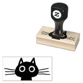 Leuke kitty kat met grote ogen en lange snorharen rubberstempel (Gestempeld)