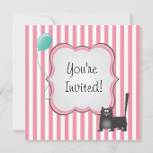 Leuke kitty kat verjaardagsfeestje uitnodiging (Achterkant)