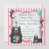 Leuke kitty kat verjaardagsfeestje uitnodiging (Voorkant)