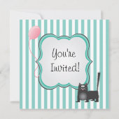 Leuke kitty kat verjaardagsfeestje uitnodiging (Achterkant)