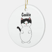 Leuke kitty kat zwart en wit personaliseren keramisch ornament (Links)