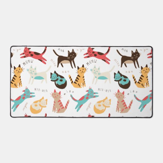 Leuke kitty katten over de hele wereld bureaumat (Voorkant)
