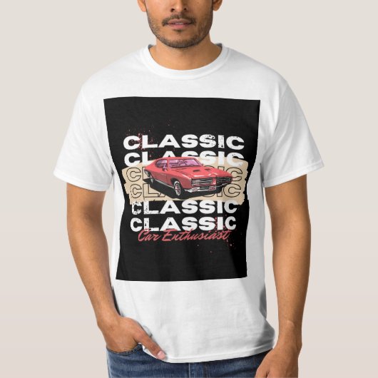 Leuke klassieke auto ontwerp t-shirt (Voorkant)
