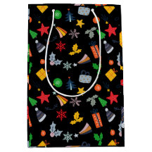 Leuke klassieke motief kerst zwarte achtergrond