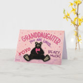 Leuke kleindochter Valentijn Beer Inspirivity Fun Kaart (Gele Bloem)