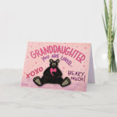 Leuke kleindochter Valentijn Beer Inspirivity Fun Kaart (Voorkant)