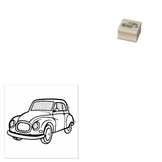 Leuke kleine auto rubber stempel (Gestempeld)