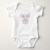 Leuke kleine baby olifant gepersonaliseerd romper (Voorkant)