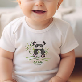 Leuke kleine baby panda gepersonaliseerd romper