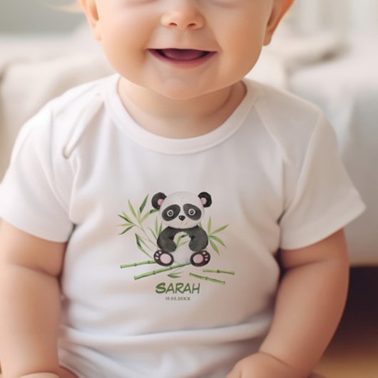Leuke kleine baby panda gepersonaliseerd romper