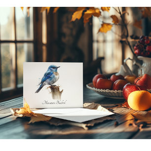 Leuke kleine berg bluebird aanpasbaar briefkaart