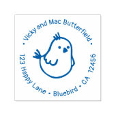 Leuke kleine Bluebird van geluk retouradres Zelfinktende Stempel (Design)