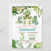 Leuke Kleine Dinosaur Thema 3e Verjaardagsfeestje Kaart (Voorkant)