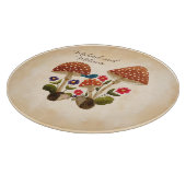 Leuke kleine egel met champignons en bloemen snijplank (Hoek)