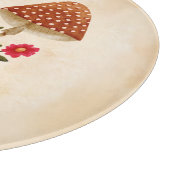 Leuke kleine egel met champignons en bloemen snijplank (Hoek)