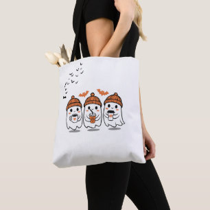 Leuke kleine geesten canvas tas voor Halloween