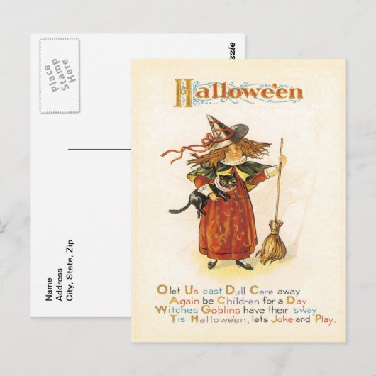Leuke kleine heks Briefkaart (Voorkant / Achterkant)