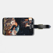 Leuke kleine heks en happy gnomes Bagagelabel (Achterkant horizontaal)