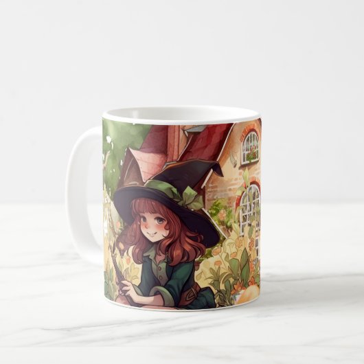 Leuke kleine heks en vos Mok (Voorkant links)