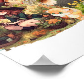 Leuke kleine heks en vos poster (Hoek)