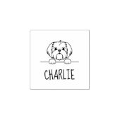 Leuke kleine hond Shih Tzu aangepaste naam Rubberstempel (Afrduk)
