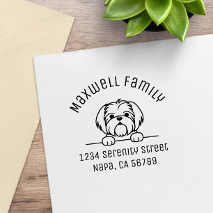 Leuke kleine hond Shih Tzu Arch Adres Rubberstempel