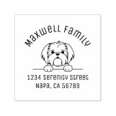 Leuke kleine hond Shih Tzu Arch Adres Zelfinktende Stempel (Design)