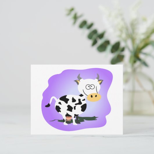 Leuke kleine koe briefkaart (Staand voorkant)